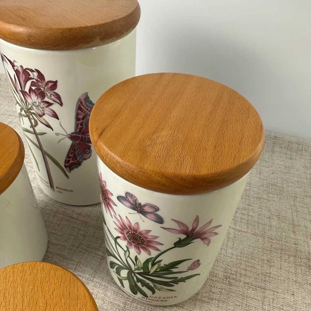 Vintage Portmeirion Botanic Garden Ceramic Canister Set of 4 | 1970s